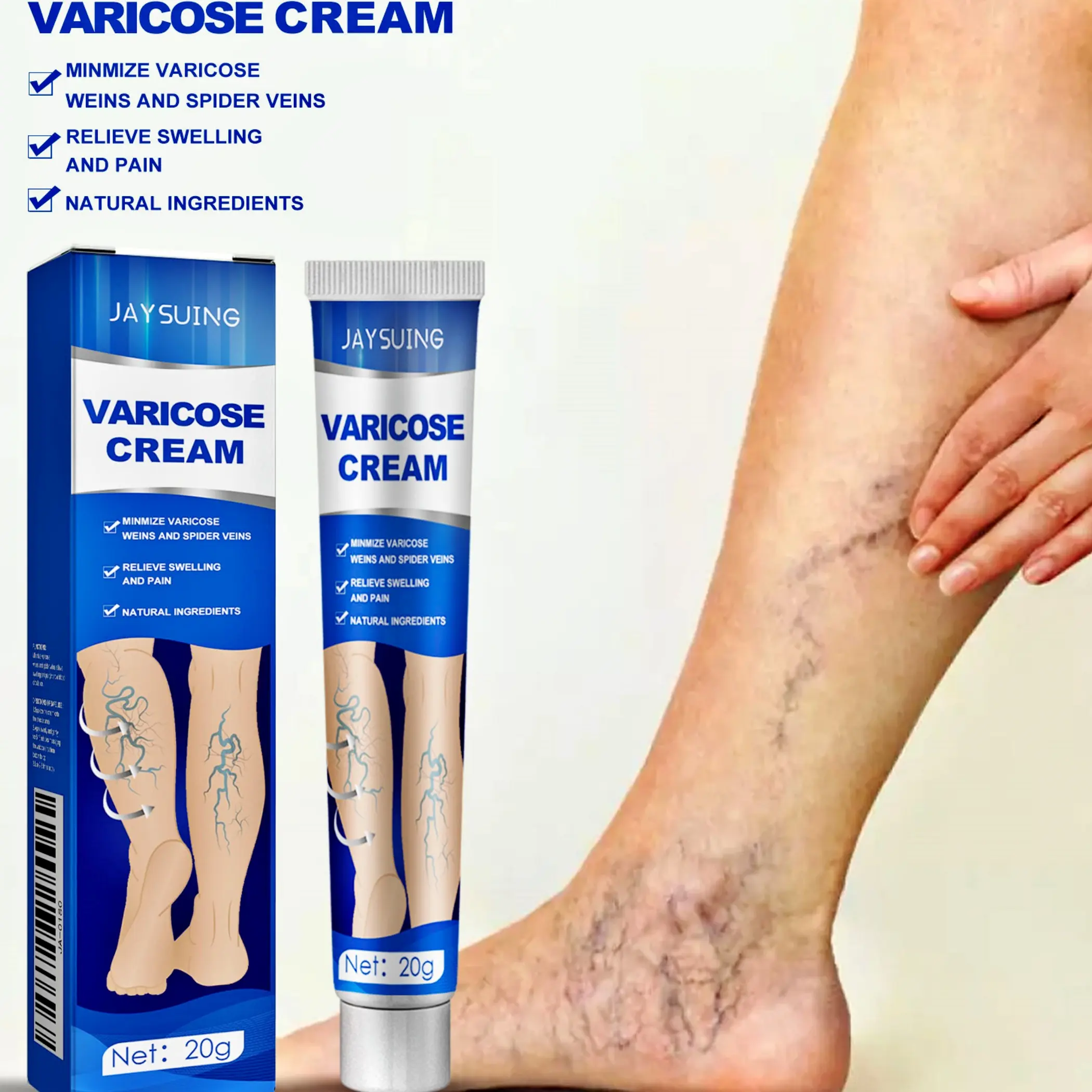 Massage Cream Repair Leg Cream Relieve Varicose Veins Leg Pain Body Care Comfort Moisturizer Nature Lavender Chamomile Healthcare Natural Treatment Therapeutic