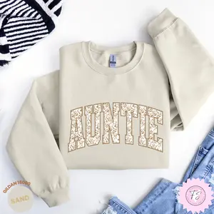 Auntie Sweatshirt Floral Letters Personalized From Niece New Aunt Pregnancy Reveal Birthday Gift Sweatshirt