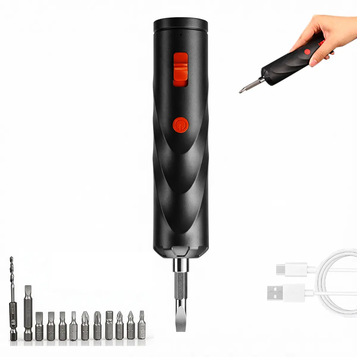 Hybrid Wireless Electric Screwdriver - Manual & Electric Dual Modes, Ultra-Fast Operation, Type-C Charging, Precision Bits & Lightweight Ergonomic Handle