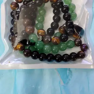 September S Money Attraction Necklace with Green Aventurine & Tiger Eye Pendant, Healing Crystal Stone, Anniversary, Vacation & Theme Party Jewelry, Abundance Crystal Bracelet, Long Chain, Sweater Chain, Ideal Gift Jewelry for Men and Women