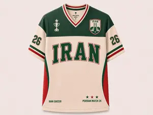 Iran Soccer Jersey, Retro Team Melli Shirt, Retro Iranian Team Shirt, Custom Name Number Jersey, Persian Match Football Fan