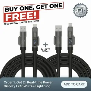 Dark Magic【Buy 1 Get 1 Free】5-in-1 240W Fast Charging Cable with LED Power Display, Super Liquid Silicone Multi Charger Cord - Universal for Car, Travel, Office, Home, iPhone 17, Samsung, Mac