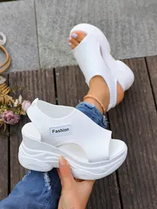 2026 Spring Summer New Women's Casual Wedge Thick Sole Sandals, Breathable Cross Strap Design, Comfortable and Stylish Footwear, Trendy Sandals