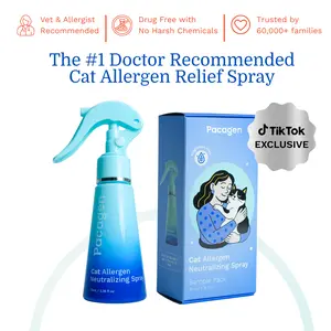 Pacagen Cat Allergen Neutralizing Spray Mini 70ml Travel Size Neutralizes 98% Allergens Vet Recommended Drug Free