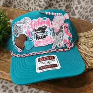 Fishing Hair Don't Care snapback foam trucker hat.