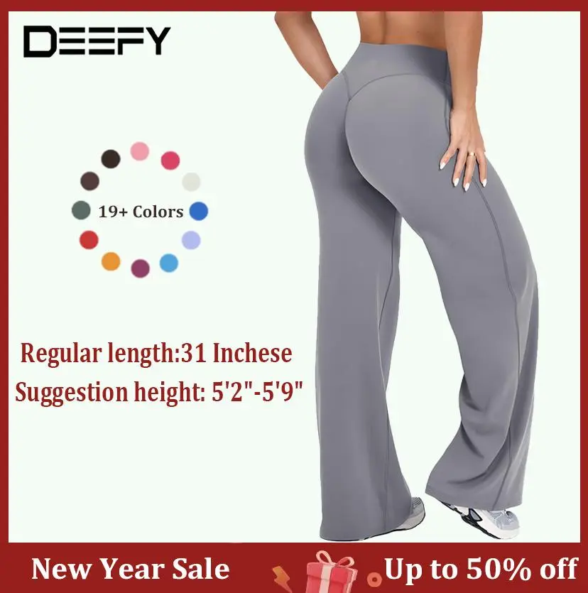 DEEFY SoftMotion Straight Leg Bottoms 31.5" Inseam Fitness Gymwear Women's Breathable Light Thin Sportswear Wide Sweatpants Solid Color Joggers for Yoga & Outdoor Sports