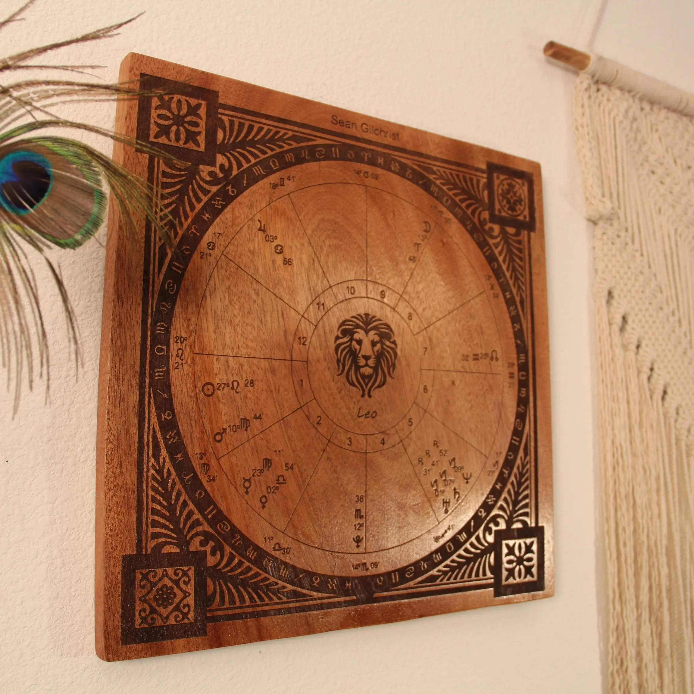 Custom Engraved Wooden Astrology Chart + Digital Report, Personalized Astrology Gift Wall Decor, Zodiac Signs Wall Art, Natal Chart Reading, Gift Idea for Friend, Family - Birthday, Anniversary