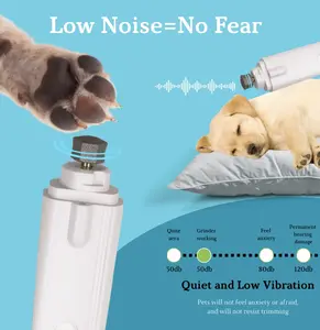 Cat & Dog Nail Trimmers, Electric Rechargeable Dog Nail Clippers & Dog Nail Grinder with 2 LED Light Paws Grooming Kit, Dog Nail File Quiet Pet Nail Clippers & Grinder Trimmer for Dogs and Cats