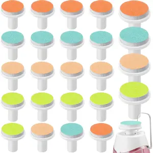 24-Piece Electric Baby Nail Trimmer Replacement Pads, File Pads & Grinding Heads - Compatible with Standard Kid Trimmers, Suitable for Newborns (Pink, Light Blue, Green, Orange)
