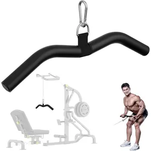 Upgraded LAT Pulldown Bars, 19" LAT Pull Down Bar Attachments for  Gym, Curl Triceps Press Down Bar Handle LAT Bar  Machine Attachment for Pulley System, Rowing LAT Pull Down Bar