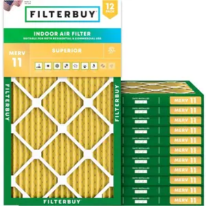 Filterbuy 12x24x1 Air Filter (12-Pack), Pleated MERV 11 Allergen Defense HVAC AC Furnace Air Filters (Actual Size: 11.50 x 23.50 x 0.75 Inches)