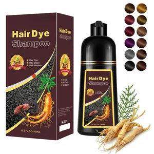 Black Hair Dye Shampoo 3 in 1, 100% Gray Reducing, Instant Hair Color for Gray Hair Coverage, Natural Black Shampoo Hair Dye for Women & Men, Easy To Use & Lasts 3-4 Weeks & All Hair Types, 16.9 fl.oz