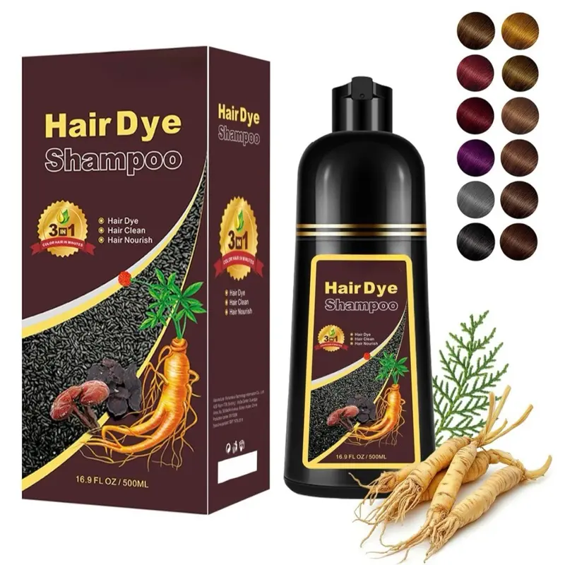 Maani Essence 3-in-1 Hair Dye Shampoo - Natural, Hydrating, Textured Haircare, Gentle Liquid, No Artificial Colors, 100% Gray-Reducing, 50% Less Fading, Mix&Dry, Easy-to-Use for Men & Women, All Hair Types, 3-4 Weeks Long-Lasting, 16.9 fl.oz