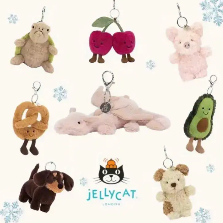 Jellycat Mini Plush Keychain – Soft Kawaii Plush Charm, Cute Aesthetic Bag Accessory & Gift for Her