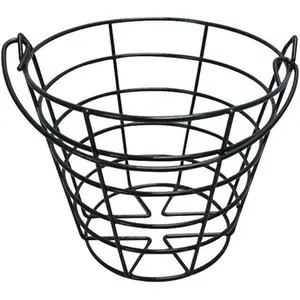 Stainless Metal Golf Basket Golf Ball Container Ball Bucket, Holds 50 Balls.