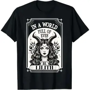 "Be A Lilith" Themed Black T-Shirt - Short-Sleeve, Round Neck Casual Sports Top, Sporty Streetwear Outdoor Short Sleeve Round Neck T-Shirt