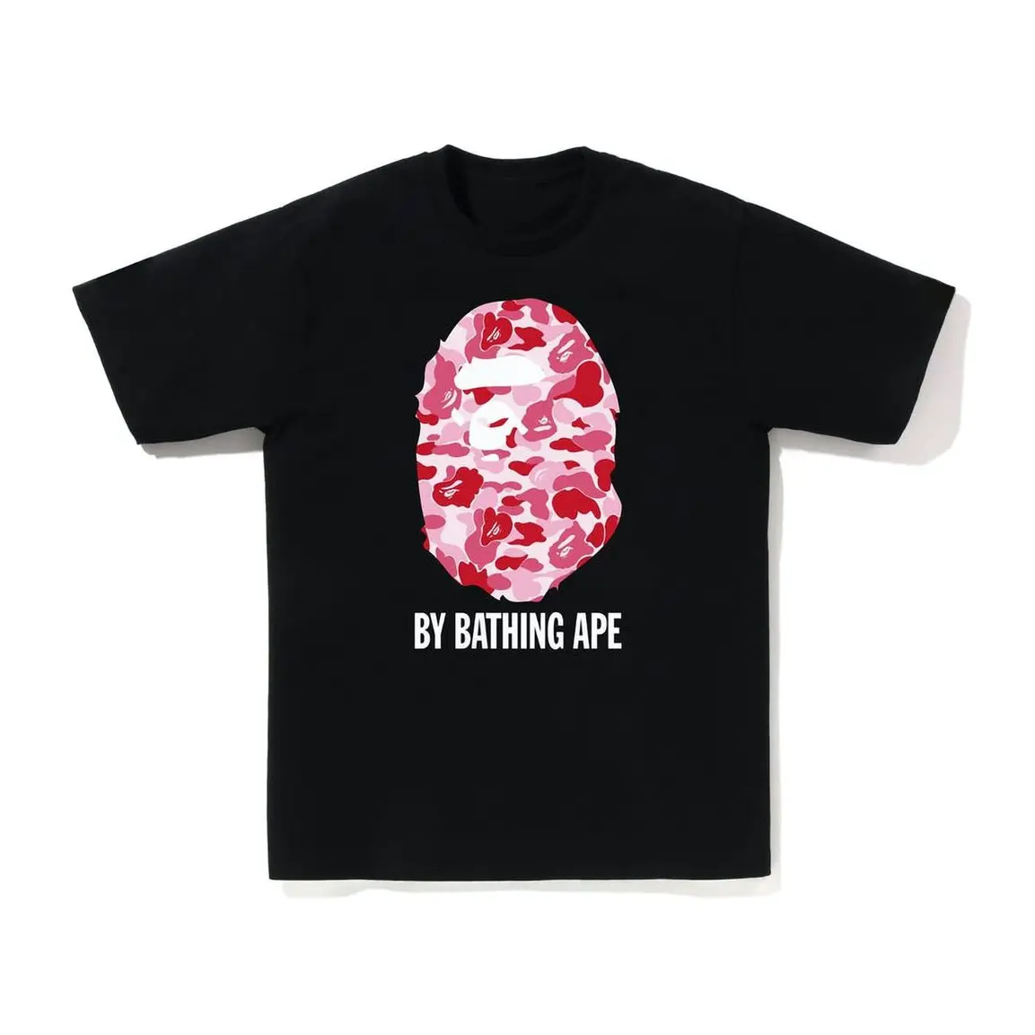 TRENDING 2026 Pink Camo Tee Short Sleeve Crew Neck Casual Summer T-Shirt with Iconic Ape Head Design and Plaid Pattern
