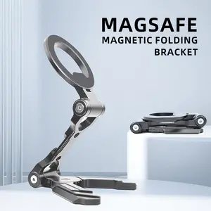 Magnetic Pocket Phone Holder Foldable Compatible with Magsafe Mini Cell Phone Tripod Mount Selfie Stick Handle Smartphone Desk Stand Travel All in One with Arca Design