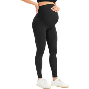 Women's Maternity Leggings Over The Belly Bump Workout Full Length Leggings Running Active Yoga Pants