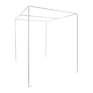 Stainless Steel Canopy Bed Frame 2x2x2m Square for Hanging Mosquito Net Bed Curtains Fits Most Beds up to 6.56x6.56ft Bedroom Guest Room Kids Room