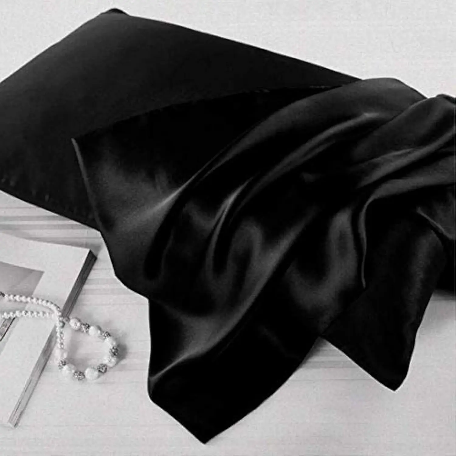 Satin Pillowcase Body Pillow Pillowcase, Cooling Satin Pillowcase for Hair and Skin, Silk Pillowcase Set of 2 - Black Pillow Case : Home & Kitchen