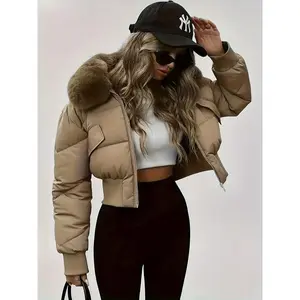 Women Winter Coat Thick Warm Cotton Padded Jacket Foldable Quilted Collar Waist Cinch Design with Padded Pockets Bomber Style Coat graphic t-shirt long faux fur double-breasted long wool coat casual pilot full zip front fleece-lined large tweed overcoat