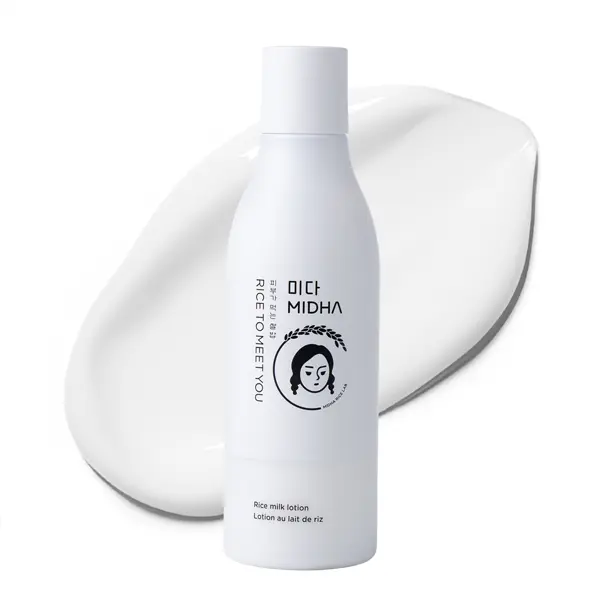 MIDHA RICE MILK LOTION, 6.76fl.oz/200ml, Deep Hydration, Soothing Care, Lightweight Nourishment – Smooth Skin Texture, Radiant Finish