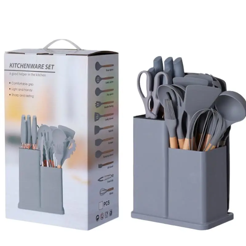 Kitchen Utensils Set, 19pcs/set Silicone Kitchen Utensils Set, Household Cutting Cooking Utensils Set, Home Kitchen Supplies