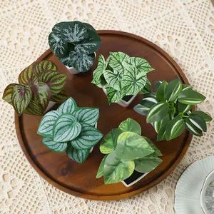 1est 6count mini Artificial green plant potted plants are suitable for bedrooms, living rooms, studies, offices, conference rooms, and other spaces. They feature a Nordic style, are suitable for all seasons, and boast a fresh and minimalist design.