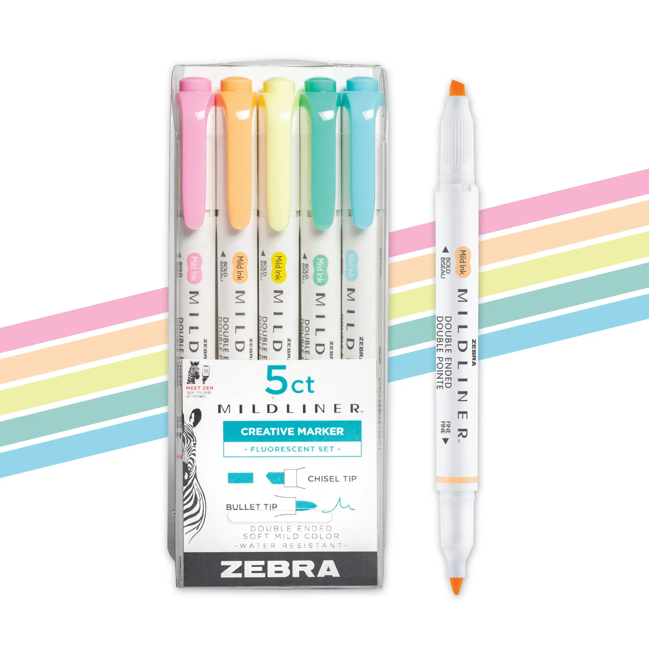 Zebra Pen Mildliner Double-Ended Creative Highlighter Set - Assorted Colors 5-Pack