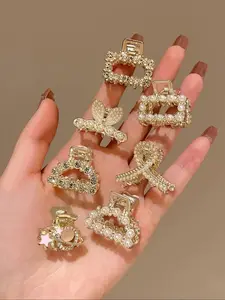 Faux Pearl Decorated Hair Claw, 7counts Hair Clip Set Cute Accessories for Women & Girls, Minimalist Summer Outfits 2024 Headwear for Hair, Party, Daily Clothing Decor