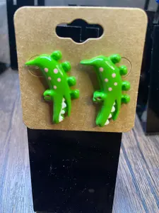 Cute Quirky Alligator Earrings - Fun Green Animal Jewelry for Women, Teens, and Kids - Unique Handmade Gift