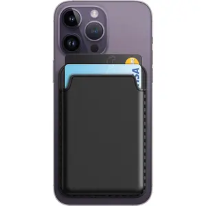 Magnetic Cards Wallet for MagSafe for iPhone 17 Air 16 15 14 13 12 Pro Max Series, PU Phone Card Holder, [Compatible with Magsafe] [with Wallet & Card Holder] [Military Drop Protection] Store 1-2 Cards for iphone 17 Pro Max(Black White)