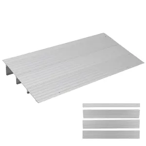 Adjustable Aluminum Threshold Ramp, 4" Rise Portable Doorway Entry Ramp with 700 Lbs Capacity, Suitable for Wheelchairs, Scooters, Walkers and Power Chairs