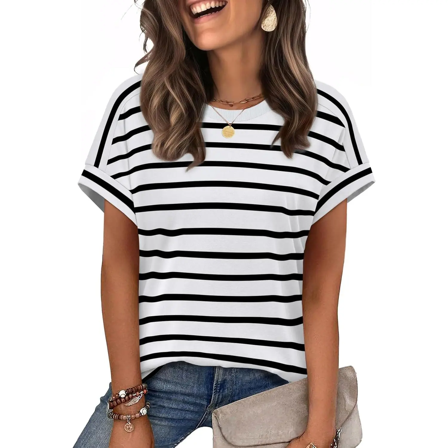 WIHOLL Womens Tops Short Sleeve Shirts Summer Outfits 2026 Spring Dressy  Casual Clothes Clothing - TikTok Shop