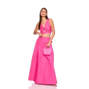 poplin drop waist skirt
