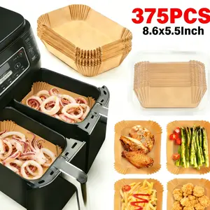 Long rectangular disposable fryer papers, rectangular air fryer snack baking liners, anti stick bottom liner sheets, lightweight rectangular fryer paper for dorm and apartment use