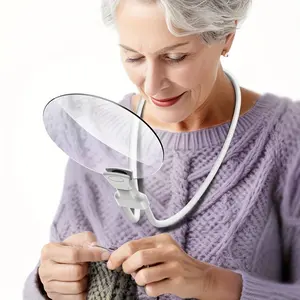 5x Portable Magnifying Glass with Stand, Adjustable Reading Loupe for Seniors, Ideal for Sewing, Cross Stitch, Inspection, Repair