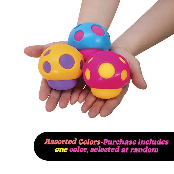 NeeDoh Groovy Shroom - Sensory Toy with Fun Dough Filling - Assorted Designs - Ages 3 and Up - One randomly selcted piece stress ball