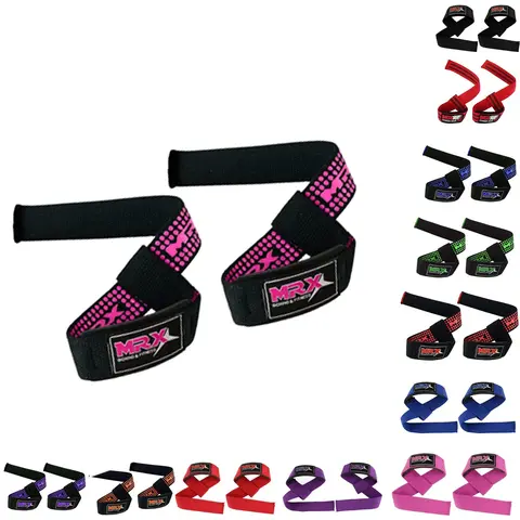 MRX Power Lifting Straps - Cotton Neoprene Padded Sports Training Straps, Wrist Support Fastener for Power Lifters, Durable Home Gym Accessories for Safety & Strength (Bodybuilding, Crossfit)