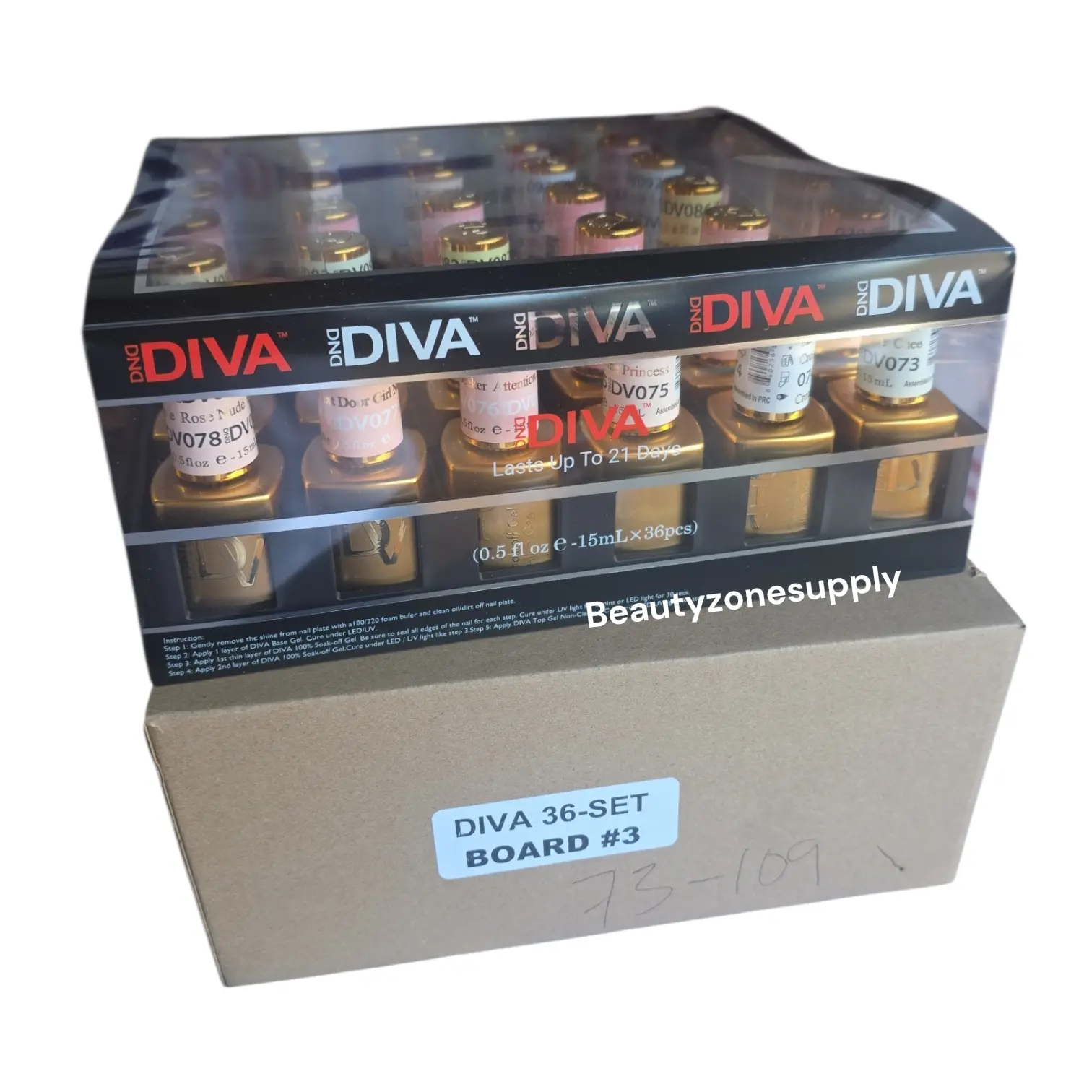 Diva Gel Board Set 36 bottle with Swatches #3