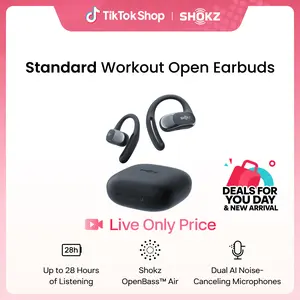 【Live only】SHOKZ OpenFit Air - Open-Ear Headphones, True Wireless Earbuds, Water Resistant, Comfortable, Secure Earhooks for Daily Use