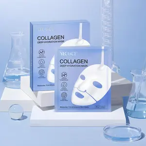 Collagen Deep Hydrating Mask, 6 Counts Moisturizing & Firming Mask, Concentrated Absorbable Essence Mask, Rich in Hyaluronic Acid, Facial Care Skincare Products, Suitable for All Skin Types