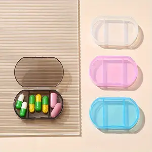 Mini Portable 3-Compartment Pill Case, Flip-Top Transparent Storage Organizer for Medications and Supplements, Travel-Friendly