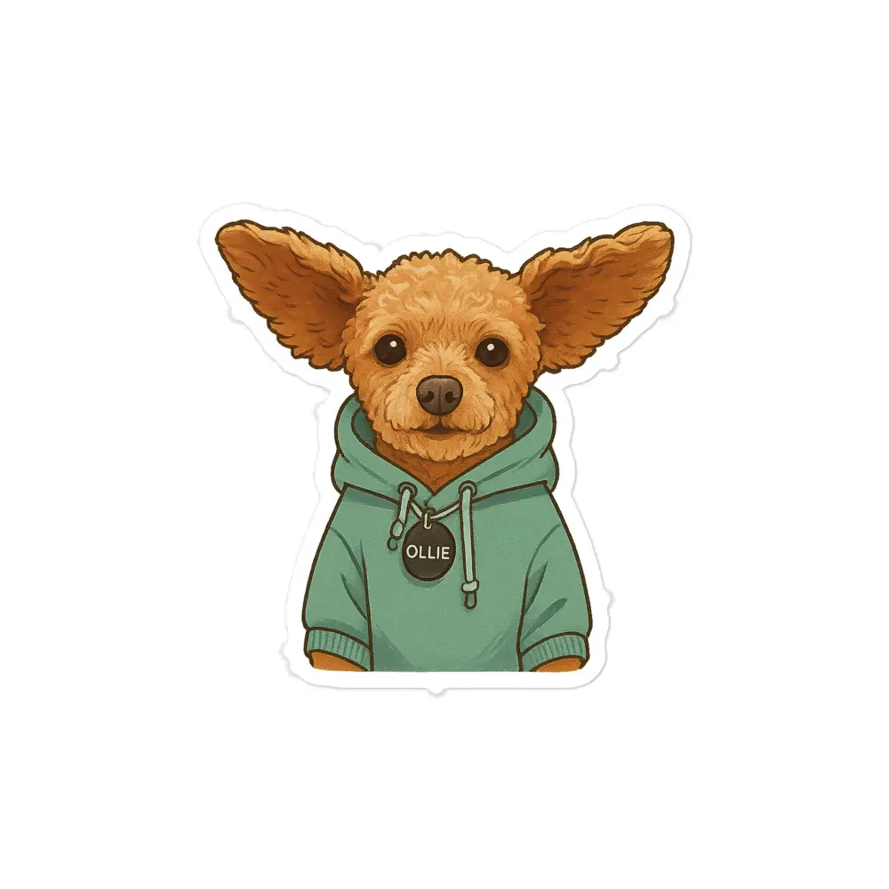 Ollie in Hoodie 4x4 sticker