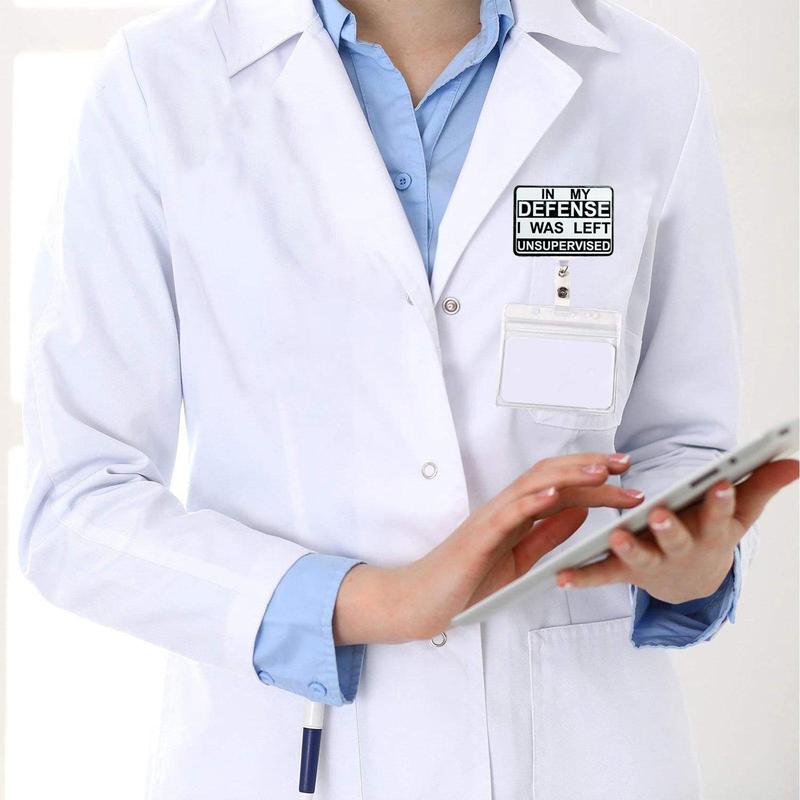 Slogan Graphic Badge Reel, Retractable Badge Reel with Clip, Identification Badge Holder for Nurses, Doctors, Students, Office Staff, School Supplies 2024, Retractable Badge Holders