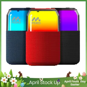 【P1】Miro 360° Stereo Soda Can Speaker – Smart LED, TWS, 10Hr Playtime – Perfect for Parties, Travel, Home Entertainment & Outdoor Fun, Ideal Gift for Music Lovers & Tech Enthusiasts