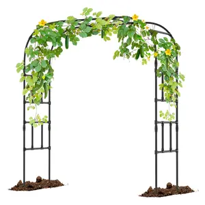 Lilypelle Garden Arch Trellis for Climbing Plants, 79'' L x 87'' H Large Garden Arch Arbor Trellis Outdoor - Lawn, Party, Ceremony Wedding Decoration