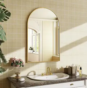 Arched Gold Bathroom Mirror