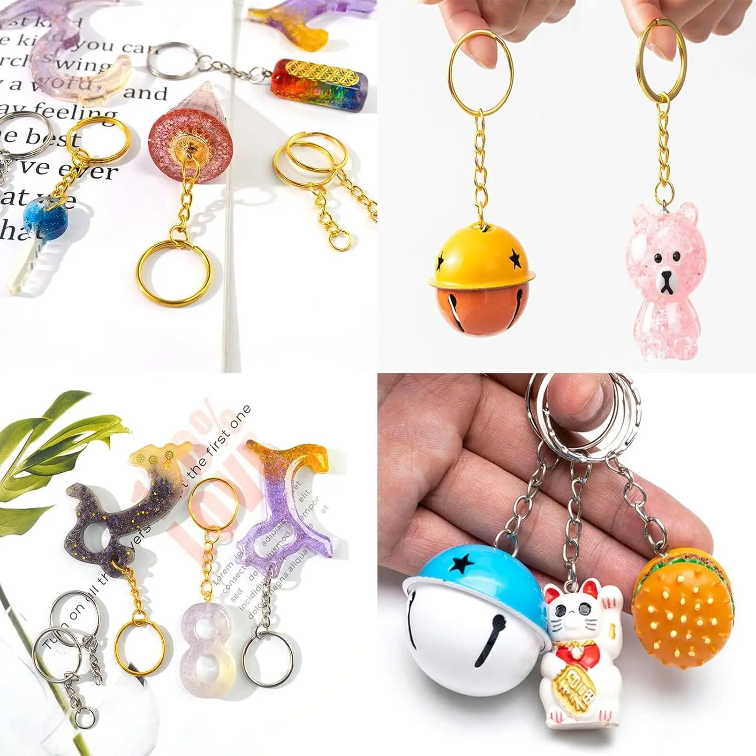 50Sets 1 inch Keychain Rings Golden Split Round Key Ring with Chain and Open Jump Rings for DIY Keychain Making Crafts 50Sets 1 inch Keychain Rings Golden Split Round Key Ring with Chain and Open Jump Rings for DIY Keychain Making Crafts